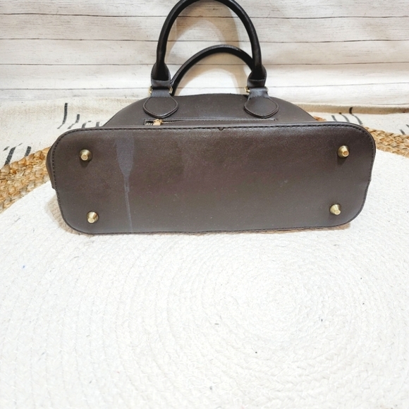 👜 MIZTIQUE 2 TONE BROWN FAUX LEATHER SATCHEL BAG - Picture 6 of 7